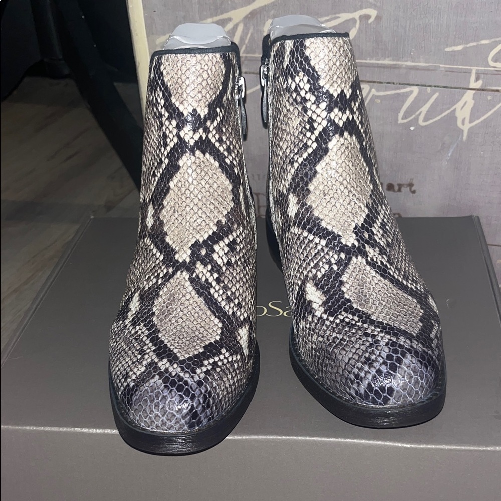 Franco Sarto Snake Print Ankle Booties
